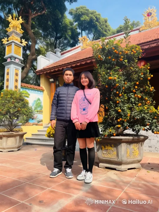 Young Girl and Man Practice Kung Fu in Ornate Setting – AI Generated Video | Hailuo AI