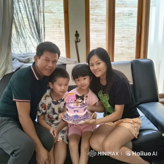 Family Celebrates Birthday with Cake and Love – AI Generated Video | Hailuo AI