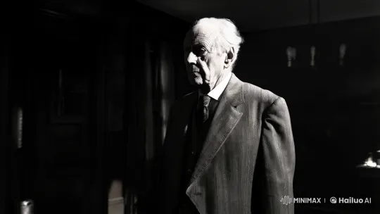 Old Gentleman Haunted by Memories in Dimly Lit Room – AI Generated Video | Hailuo AI