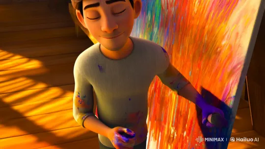 A Creative Artist's Journey in Golden Light – AI Generated Video | Hailuo AI