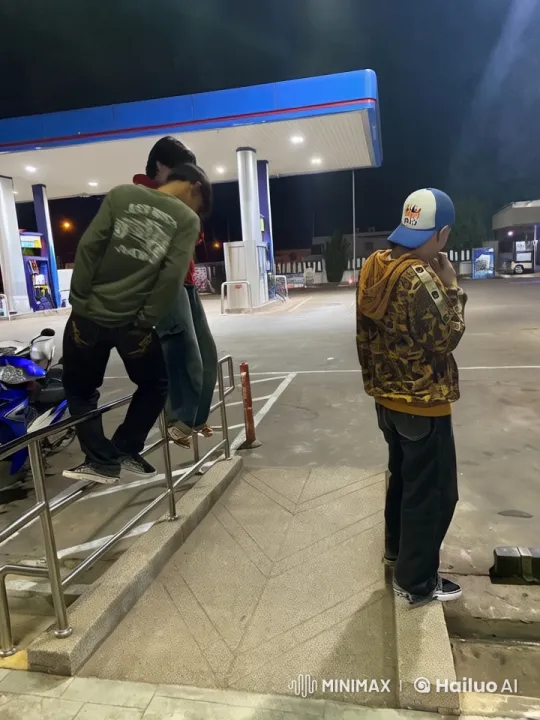 Nighttime Gas Station Kungfu Showdown – AI Generated Video | Hailuo AI