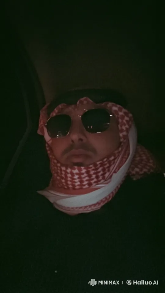 Traditional Keffiyeh, Smoking in Dim Light – AI Generated Video | Hailuo AI