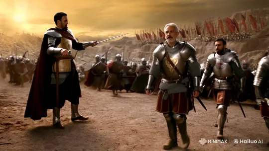 Legendary Saladin vs. King Baldwin IV: Epic Crusades Battle – AI Generated Video | Hailuo AI
