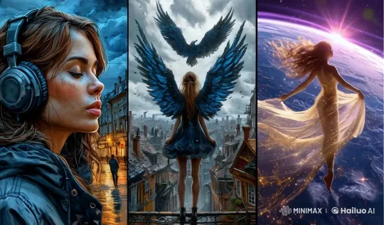 Vibrant Cityscapes and Celestial Visions in Live2D Animation – AI Generated Video | Hailuo AI