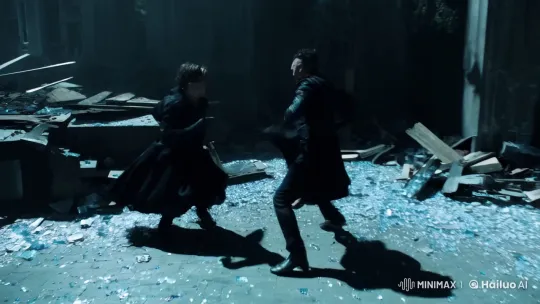 Fierce Fight in Crumbling Urban Setting – AI Generated Video | Hailuo AI