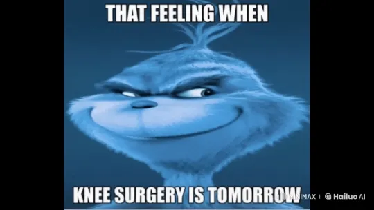 Animated Character Anticipates Knee Surgery with Mischief – AI Generated Video | Hailuo AI