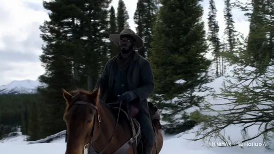 Rugged Man Journeys Through Snowy Landscape – AI Generated Video | Hailuo AI