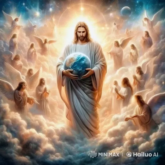 Celestial Assembly: Divine Figure with Angels in Live2D Animation – AI Generated Video | Hailuo AI
