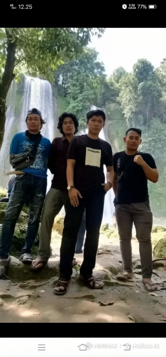 Live2D Animated Kungfu Fight by Four Men at Waterfall – AI Generated Video | Hailuo AI