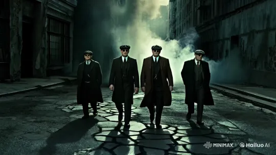Peaky Blinders-Style Gang Dominates Desolate City Street – AI Generated Video | Hailuo AI