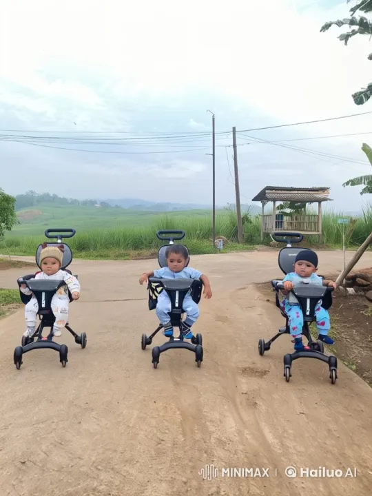 Three Children Enjoy Rural Landscape in Live2D Animation – AI Generated Video | Hailuo AI