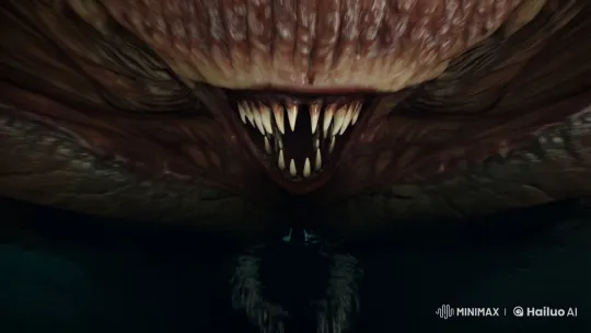 Rapid Descent into a Monster's Terrifying Maw – AI Generated Video | Hailuo AI
