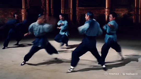 Martial Arts Dance: Cinematic Combat in a Stylized Arena – AI Generated Video | Hailuo AI