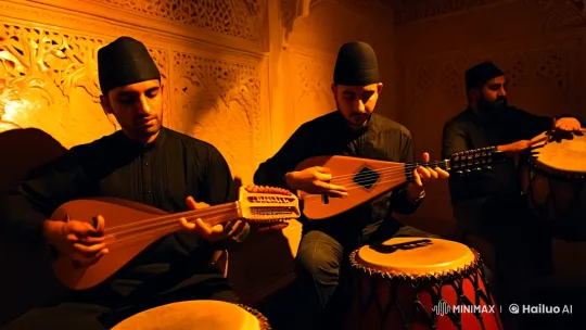 Moroccan Gnaoua Music Performance: Aesthetic Fusion – AI Generated Video | Hailuo AI