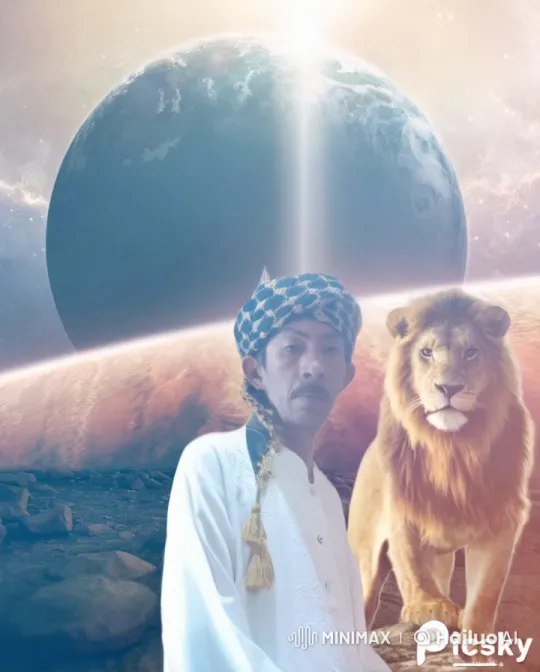 Martial Artist Showcases Skills Beside Cosmic Lion – AI Generated Video | Hailuo AI