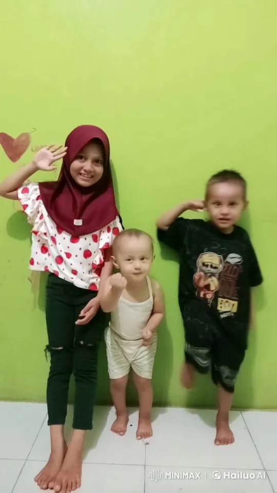 Three Children Joyfully Practice Kung-Fu Poses – AI Generated Video | Hailuo AI