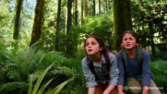 Young Explorers Flee Forest Guardian's Chase – AI Generated Video | Hailuo AI