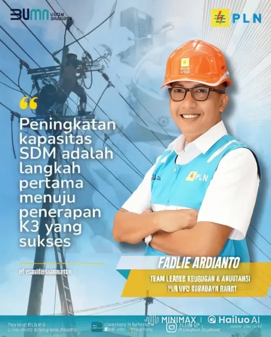 PLN UP3 Surabaya Barat Team Leader Emphasizes Safety and HR Development – AI Generated Video | Hailuo AI