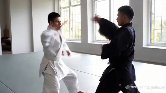 Aesthetic Karate Duel in Minimalist Dojo Setting – AI Generated Video | Hailuo AI