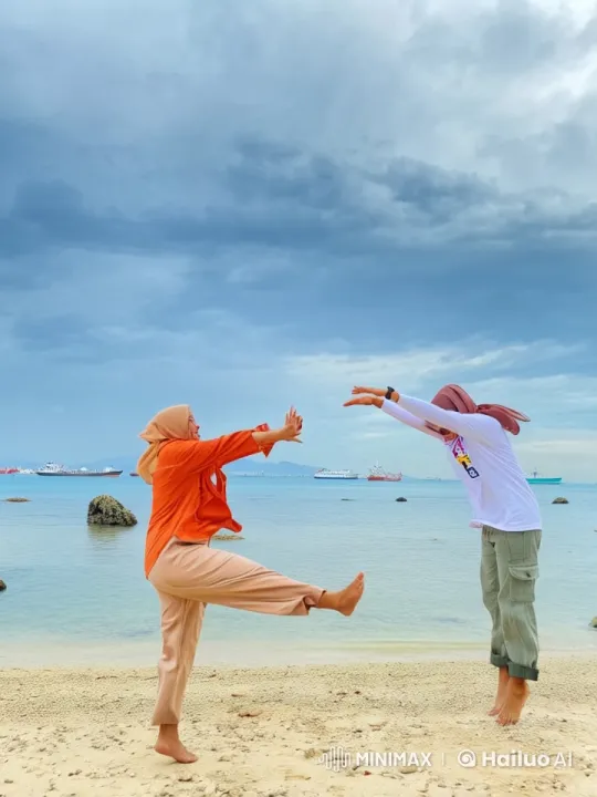Live2D Animated Kungfu Practice on a Tranquil Beach – AI Generated Video | Hailuo AI