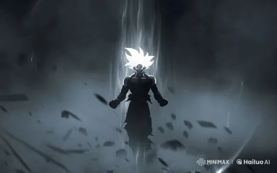 Warrior's Powerful Aura in Dark Atmosphere – AI Generated Video | Hailuo AI