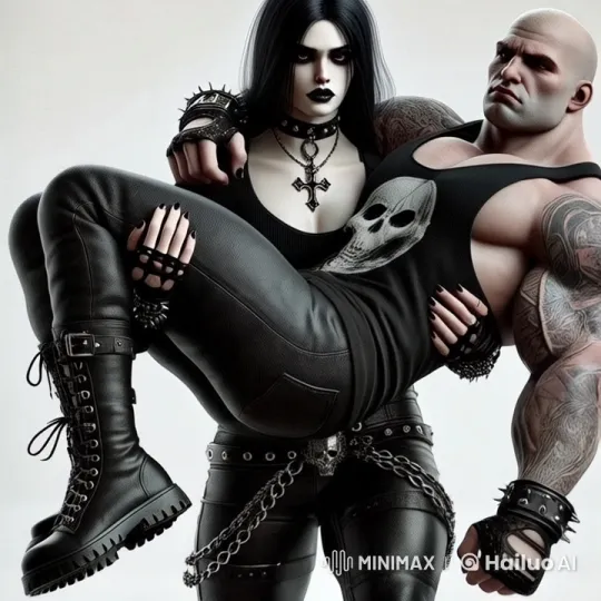 Gothic Couple's Intimate Moment in Live2D Animation – AI Generated Video | Hailuo AI