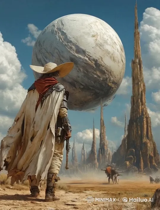 Travelers Journey Through Dusty Arid Landscape – AI Generated Video | Hailuo AI