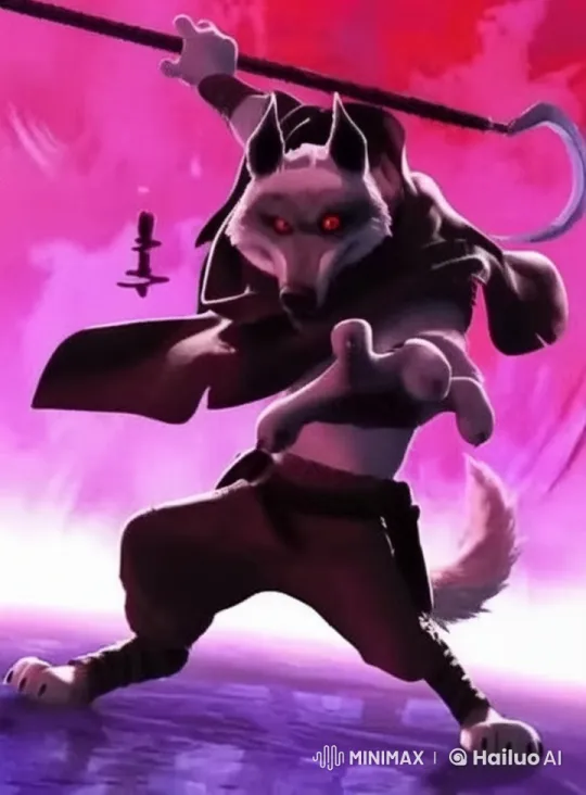 Fierce Wolf Warrior in Live2D Animation – AI Generated Video | Hailuo AI