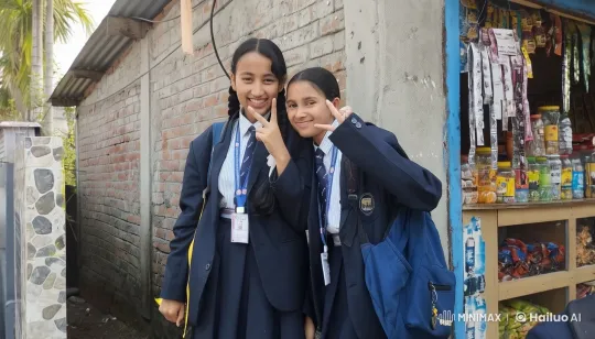 Schoolgirls Share Tender Moment in Live2D Animation – AI Generated Video | Hailuo AI
