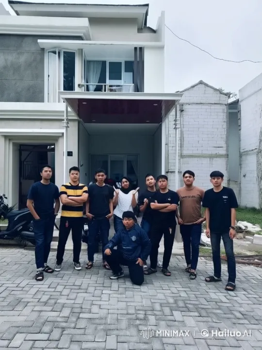Live2D Animation: Group Practicing Kung Fu in Front of House – AI Generated Video | Hailuo AI