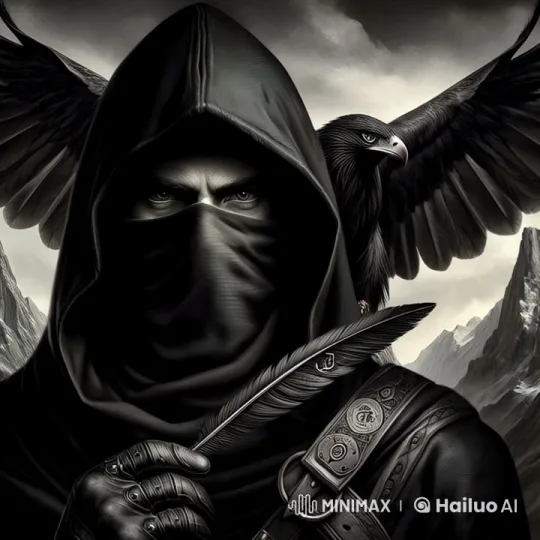 BL4CK H4WK: Enigmatic Figure Amidst Mountainous Majesty – AI Generated Video | Hailuo AI