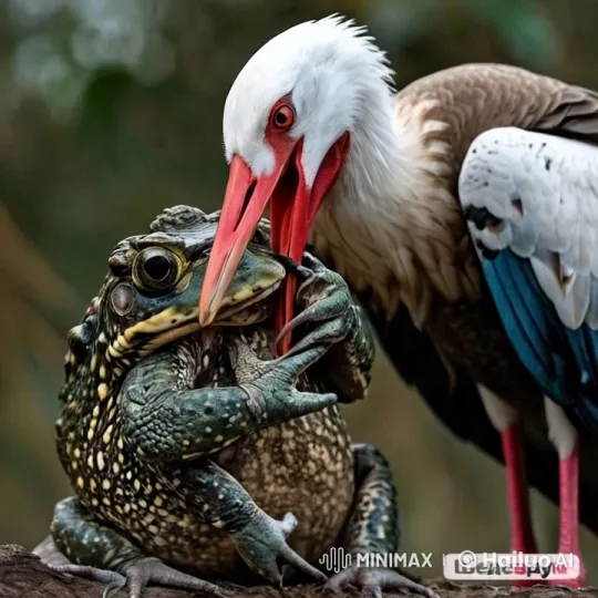 Frog Struggles for Life in Stork's Beak – AI Generated Video | Hailuo AI