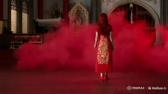 Mysterious Woman Transformed in Haunting Church Setting – AI Generated Video | Hailuo AI