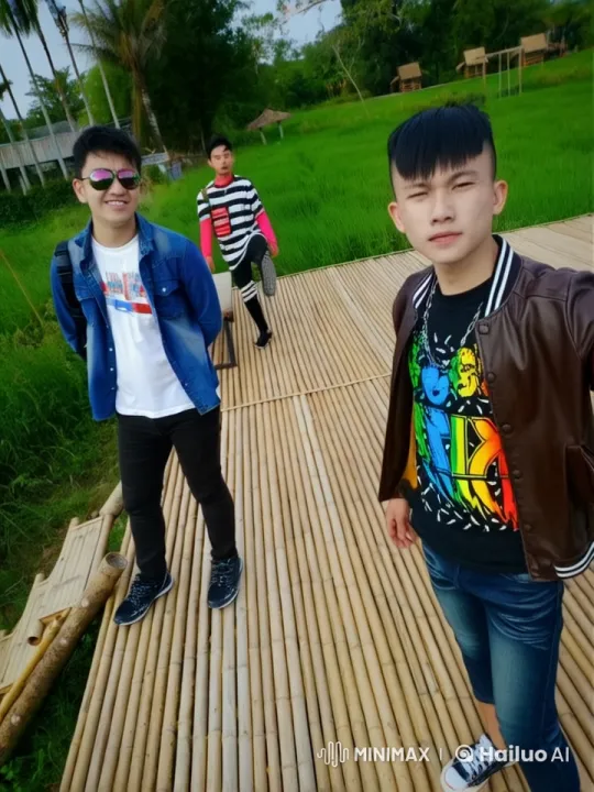 Friends Enjoying Outdoor Adventure on Bamboo Path – AI Generated Video | Hailuo AI