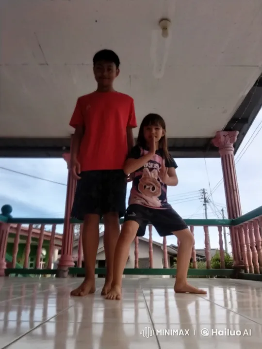 Children Practicing Kungfu on a Porch – AI Generated Video | Hailuo AI
