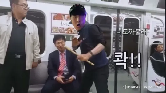 Subway Confrontation with Danso Killer in Seoul Line 7 – AI Generated Video | Hailuo AI