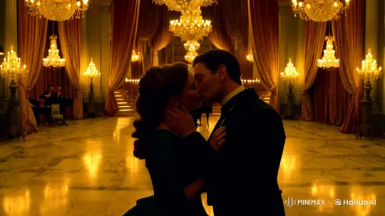 Vintage Ballroom Kiss Captured with Intimate Cinematography – AI Generated Video | Hailuo AI