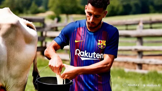 Mbappé's Pastoral Milking Moment in Barcelona Jersey – AI Generated Video | Hailuo AI