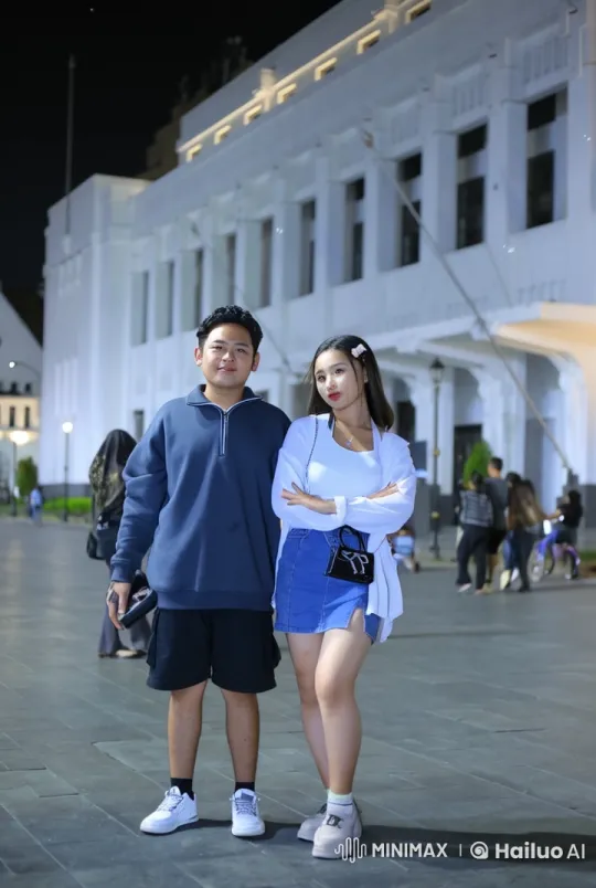 Couple Performs Coordinated Kung Fu in Nighttime Scene – AI Generated Video | Hailuo AI