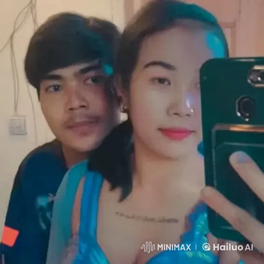 Indoor Selfie Scene with Animated Characters – AI Generated Video | Hailuo AI
