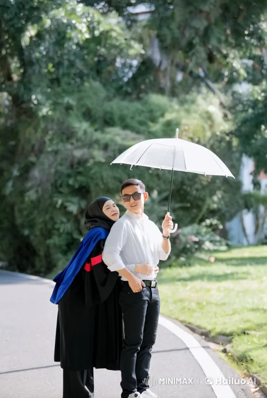 Graduation Celebration: Woman and Man Share Joyful Moment – AI Generated Video | Hailuo AI