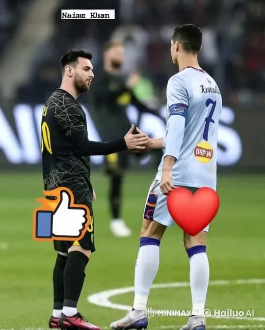 Live2D: Messi vs Ronaldo Animated Kungfu Duel on Football Field – AI Generated Video | Hailuo AI