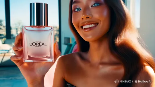 AI Model Showcases L'Oréal in Luxurious Setting – AI Generated Video | Hailuo AI