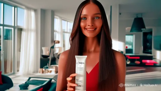 AI Model Showcases L'Oréal in Luxurious Apartment Setting – AI Generated Video | Hailuo AI