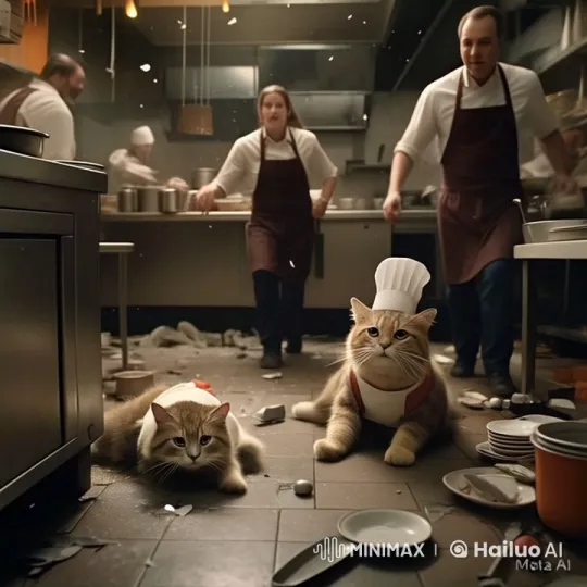 Orange Cat Prepares Porridge for New Friends in Animated Kitchen – AI Generated Video | Hailuo AI