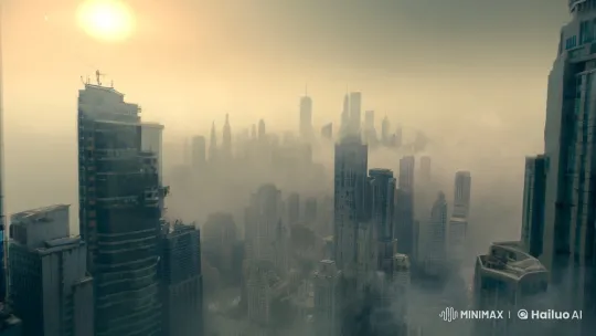 Polluted Cityscape: Evan and Lily's Quest for the Clean Sky – AI Generated Video | Hailuo AI