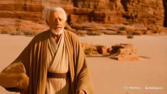 Ben Kenobi in the Desert: A Sage's Contemplation – AI Generated Video | Hailuo AI