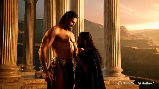 Zeus Engages in a Passionate, Dualistic Kiss Amidst Awe-Inspiring Scenery – AI Generated Video | Hailuo AI
