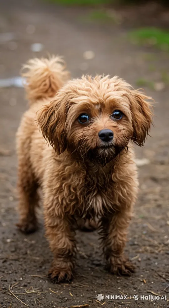 Muddy Dog Surprised by Its Dirty Fur – AI Generated Video | Hailuo AI
