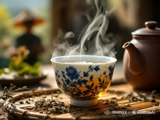 Traditional Teacup and Teapot in Serene Setting – AI Generated Video | Hailuo AI